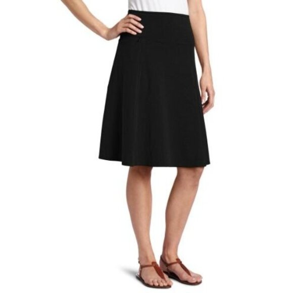 Royal Robbins Essential Rollover Skirt Women XL Natural Fit Jet Black Travel NEW - Picture 1 of 8